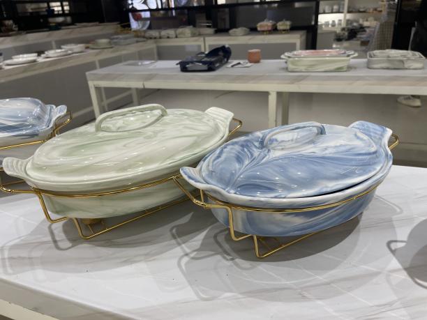 ماربل سیرامک ​​پلیٹ: کھانے کی میز پر آرٹ اور عملی کا ایک کامل امتزاج