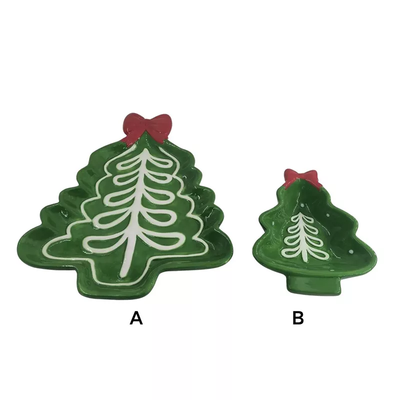 کرسمس ٹری پلیٹ ہینڈ پینٹ چھٹی کا تحفہ