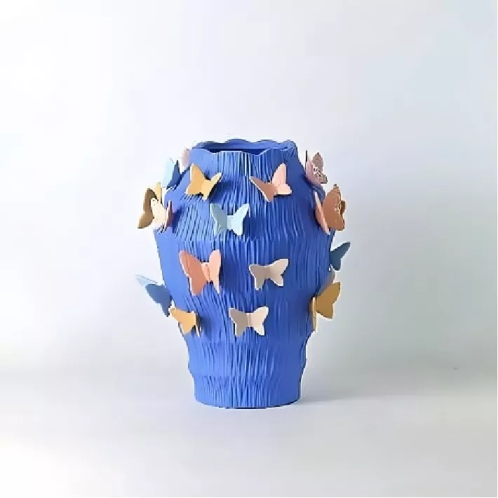 رقص تتلیوں کے ساتھ ہاتھ سے تیار سیرامک گلدستے