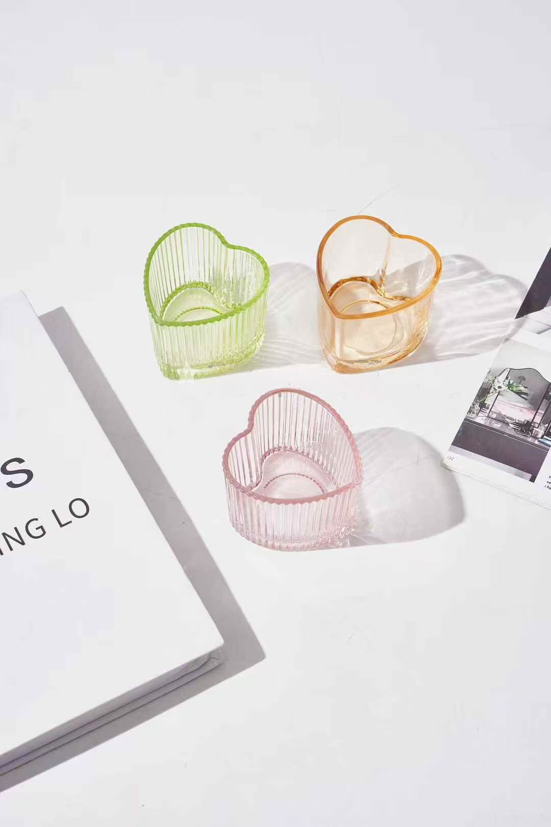 محبت کے سائز کا گلاس موم بتی ہولڈر