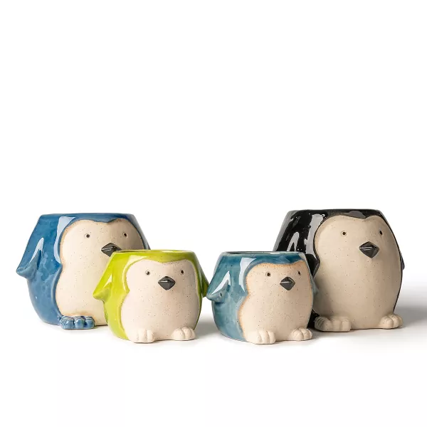 پینگوئن کے سائز کا سیرامک ​​موم بتی ہولڈر