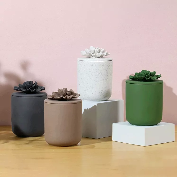 امدادی پنکھڑی سرامک موم بتی جار