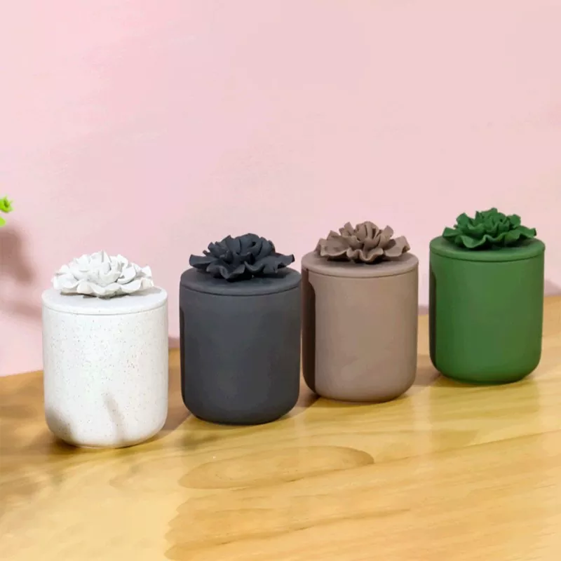 امدادی پنکھڑی سرامک موم بتی جار