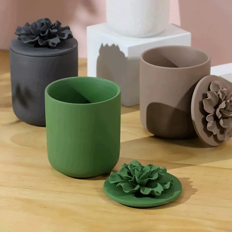 امدادی پنکھڑی سرامک موم بتی جار