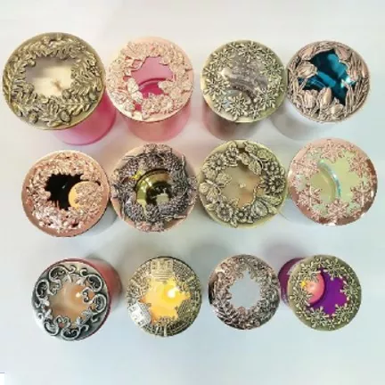 یونیورسل کھوکھلی آئرن موم بتی جار ڑککن